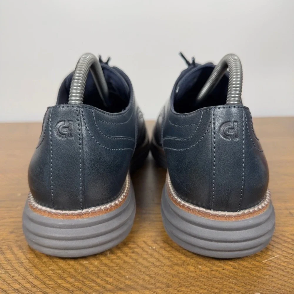 Cole Haan Shoes Mens 8 M Navy Blue Original Grand Wingtip Leather Oxford Dress